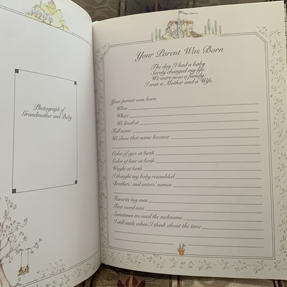 Vintage new grandparent memory book for your newborn heirloom - Picture 7 of 9